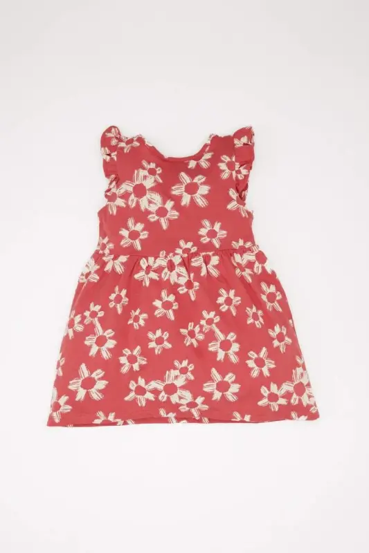 Sleeveless Dress with Baby Girl Design, Terracotta - 2