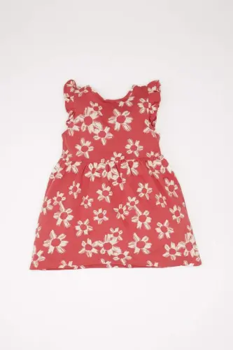 Sleeveless Dress with Baby Girl Design, Terracotta - DEFACTO (1)