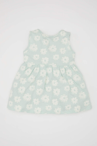 Sleeveless Dress with Baby Girl Pattern Mint - 11