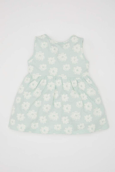 Sleeveless Dress with Baby Girl Pattern Mint - 7