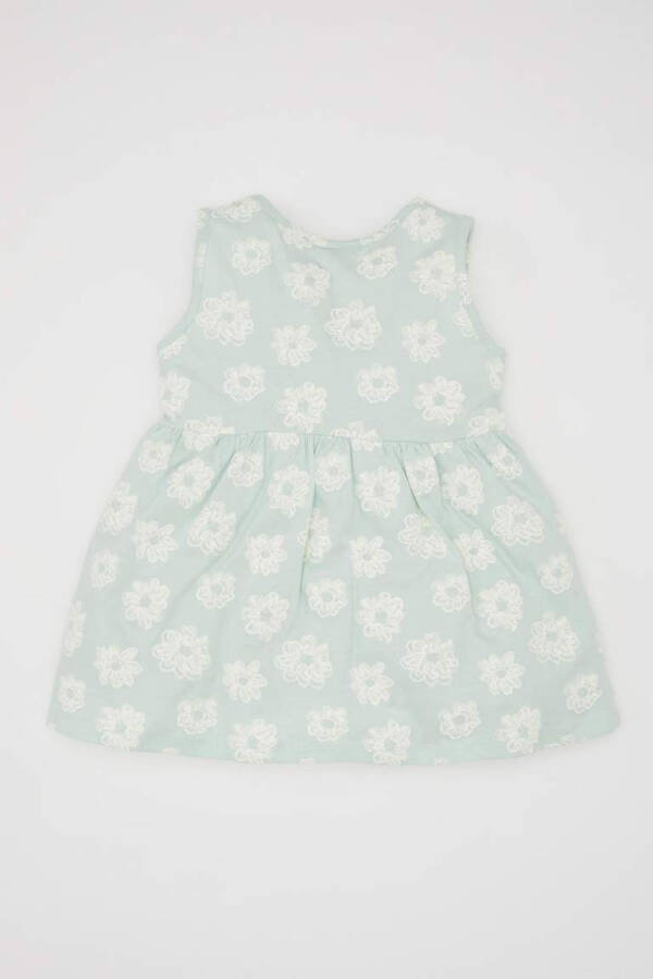 Sleeveless Dress with Baby Girl Pattern Mint - 7