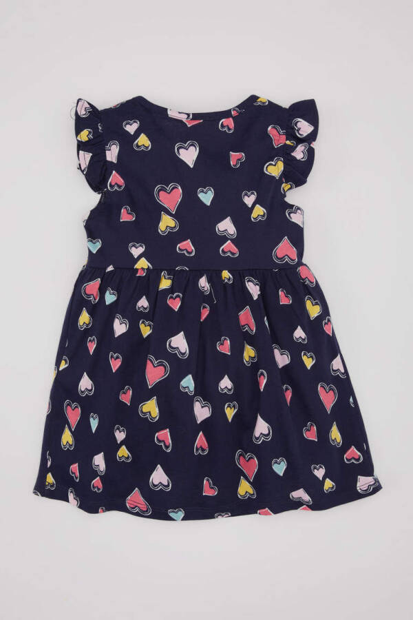 Sleeveless Dress with Baby Girl Pattern Navy - 4