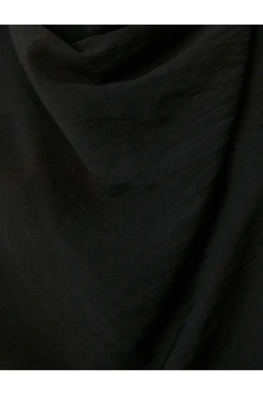 Sleeveless Flowy Cowl Neck Viscose Blouse-Black - 6