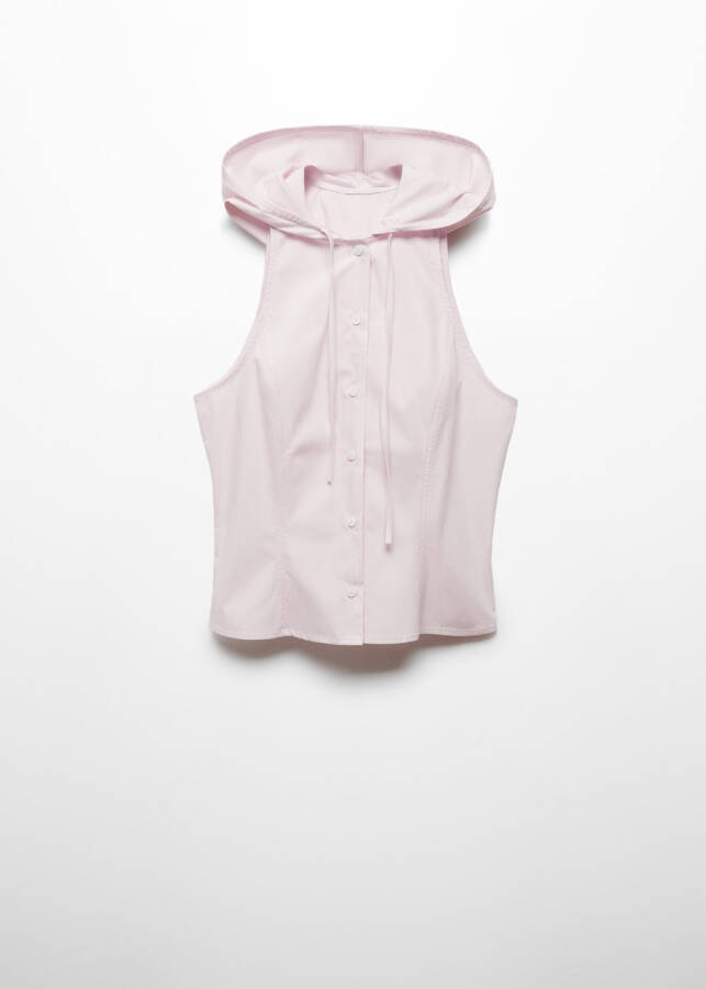 Sleeveless Hoodie - Pastel Pink - 1