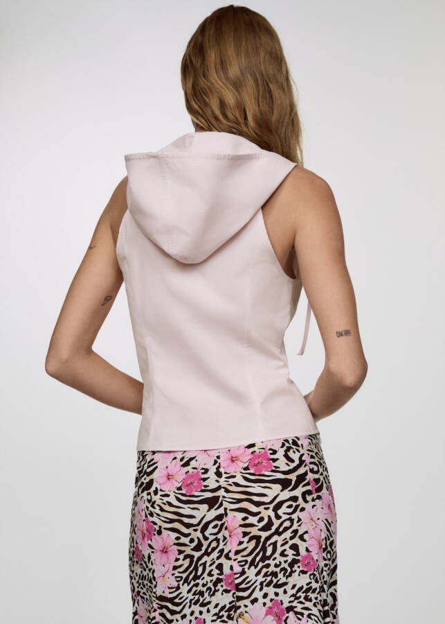 Sleeveless Hoodie - Pastel Pink - 4