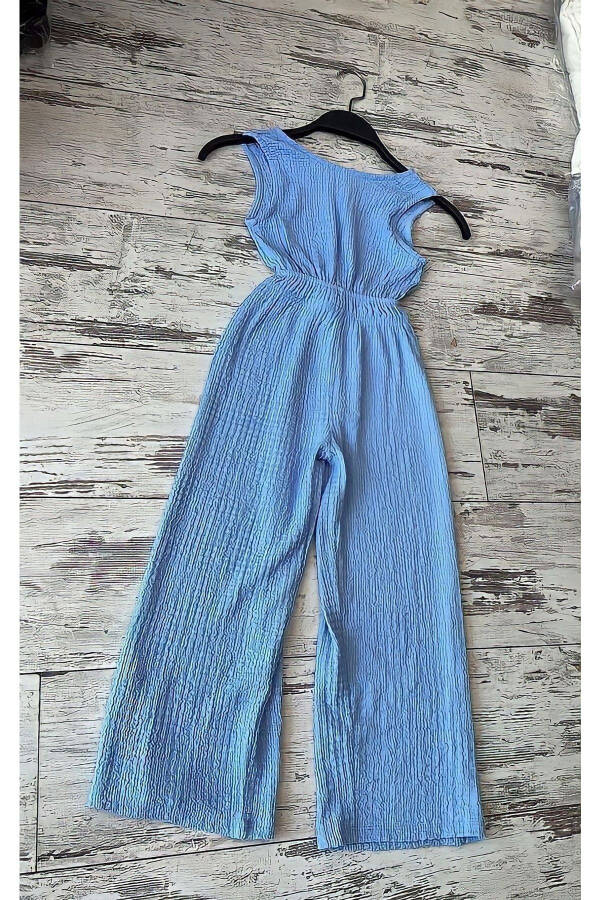 Sleeveless Jumpsuit for Girls with Window Detail on the Back - 9