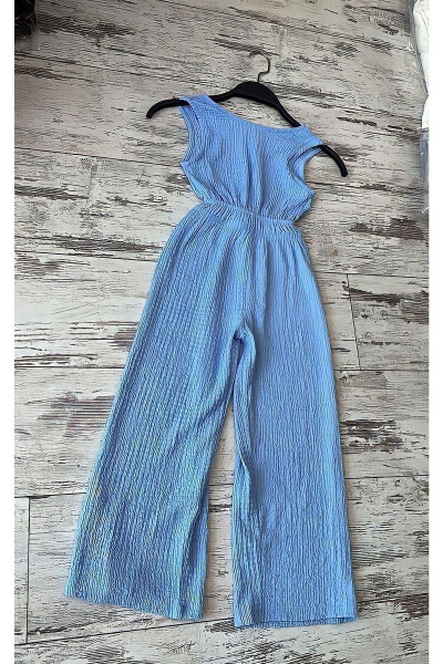 Sleeveless Jumpsuit for Girls with Window Detail on the Back - 4