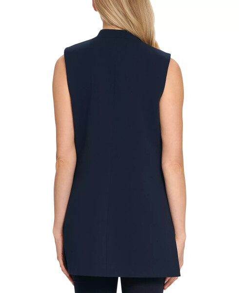 Sleeveless Lapel Vest Navy - 2