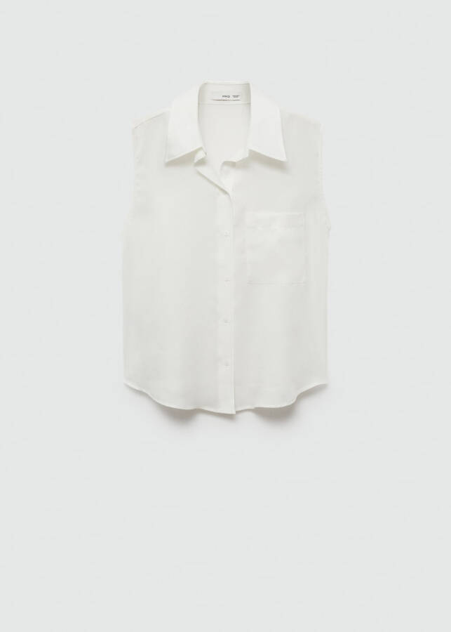 Sleeveless lyocell shirt - Off-White - 3