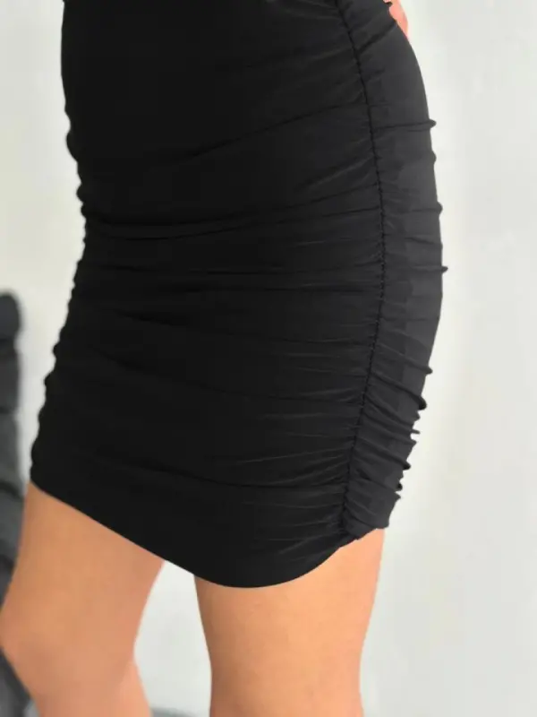 Sleeveless Mini Dress - Black - 2