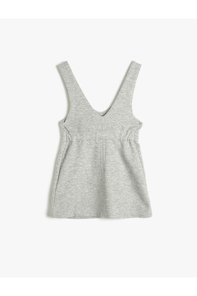 Sleeveless mini jumpsuit with metal button details. - 5