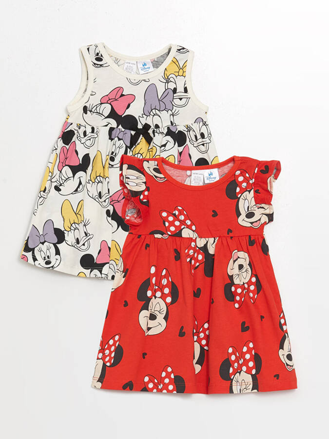 Sleeveless Minnie Mouse Printed Baby Girl Dress with Bike Neckline 2 Pack - 6