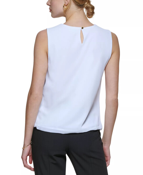 Sleeveless Pleated Blouse White - 4