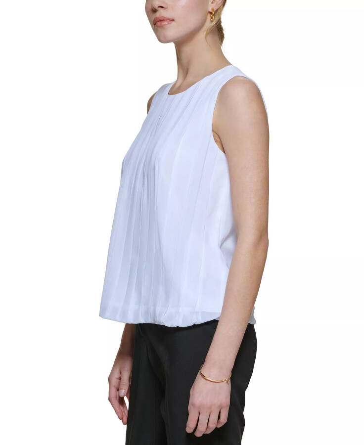 Sleeveless Pleated Blouse White - 5