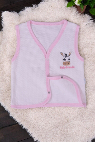 Sleeveless quilted baby vest with zebra pattern - 4