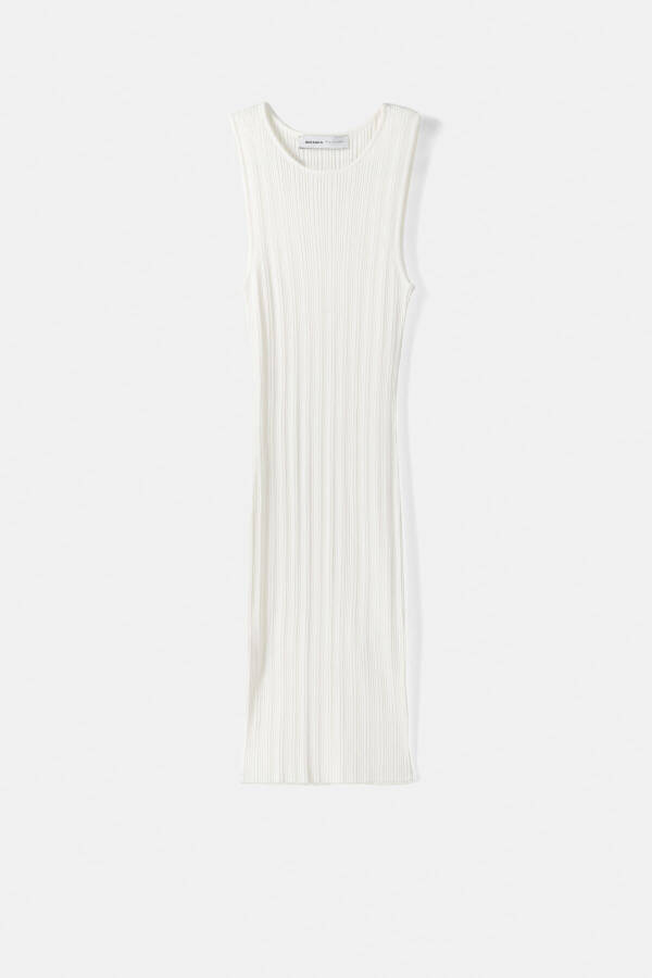 Sleeveless ribbed knit mini dress - 3