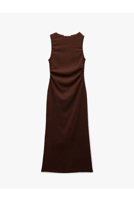 Sleeveless Ruched Midi Dress - 3