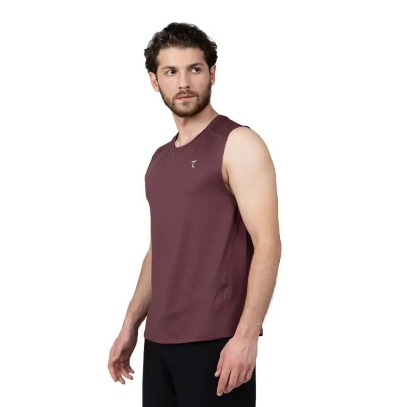 Sleeveless T-shirt - BURGUNDY - 2