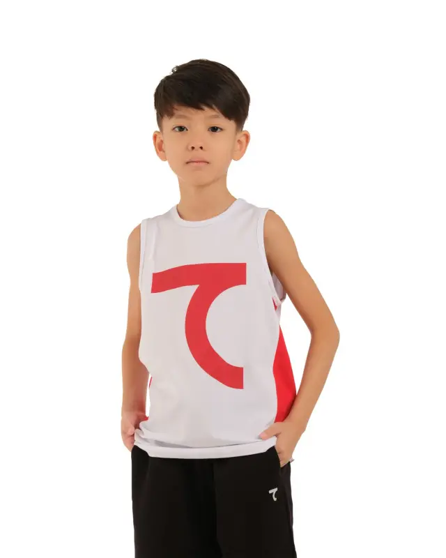 Sleeveless T-shirt - WHITE-RED - 7SABER