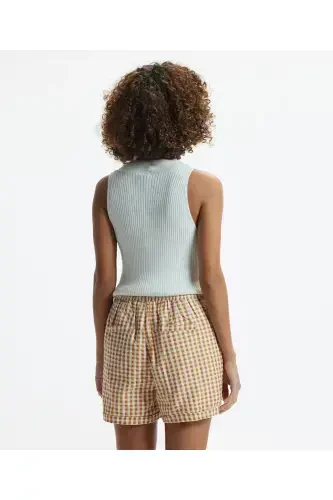 Sleeveless V-neck Knit Top-OFF WHITE - 7