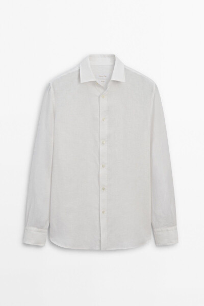 Slim Fit 100% Linen Shirt - 5