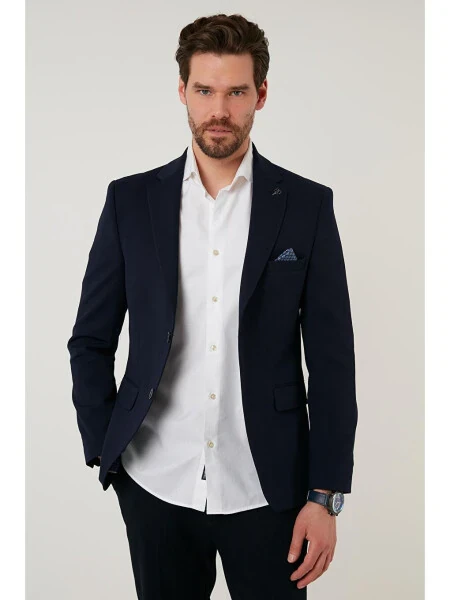 Slim Fit 6 Drop Double Vent Blazer Jacket BASELNA - 3