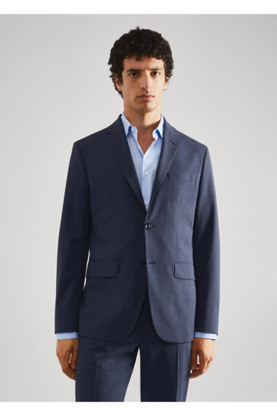 Slim Fit Amerikan Ceket-Çivit Mavisi 