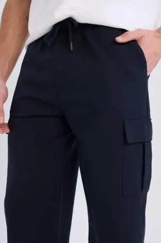 Slim Fit Asosiy Kapri Shorti, To'q Ko'k - DEFACTO (1)