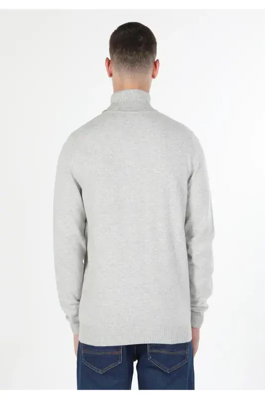 Slim Fit Balikci Erkek Gri Taş Kazak Cl1023624-q1.v2_STM - 2