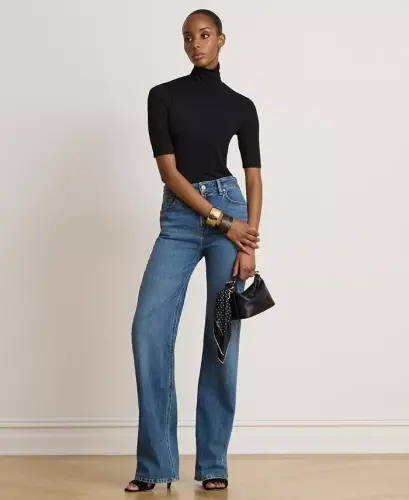 Slim-Fit Balıkçı Yaka-Lauren Lacivert - 7