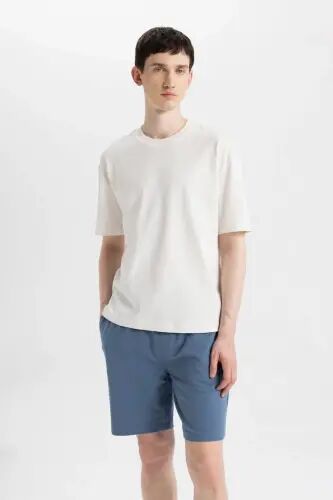 Slim Fit Basic Blue Shorts - 3