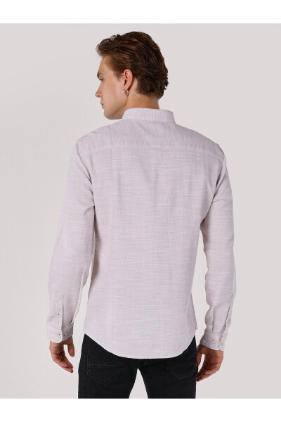 Slim Fit Beige Men's Long Sleeve Shirt - 2