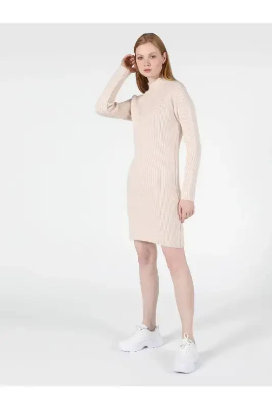 Slim Fit Beige Women's Dress Cl1051553 - 3