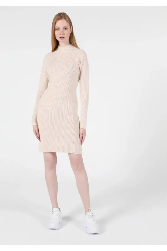 Slim Fit bej rangli ayollar ko'ylagi Cl1051553 - 1