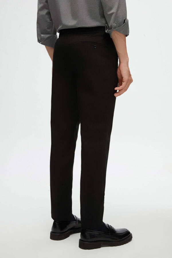 Slim Fit Black Chino Pants with Elastic Side Waistband, Stretch Lycra and Side Pockets - 16