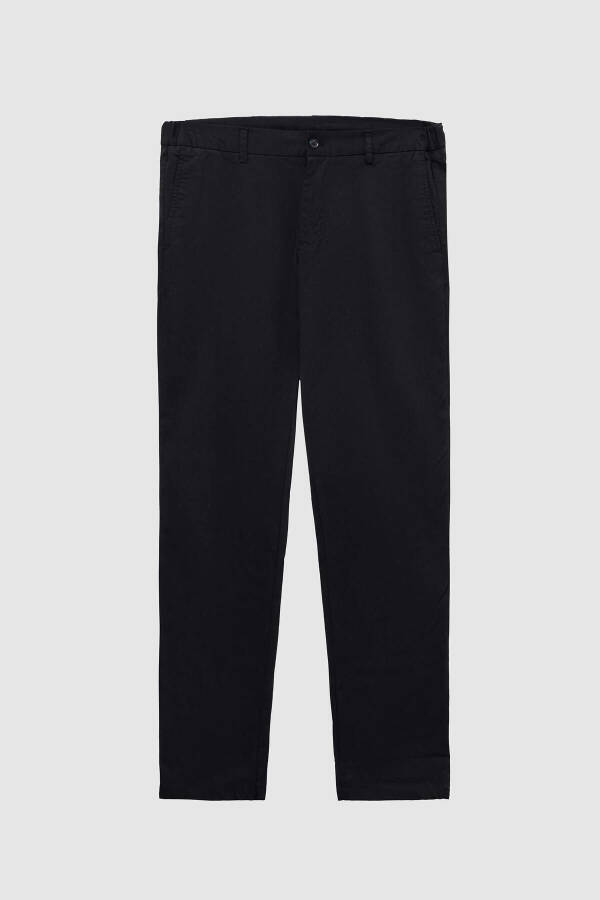 Slim Fit Black Chino Pants with Elastic Side Waistband, Stretch Lycra and Side Pockets - 13