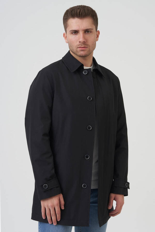 Slim Fit Black Coat - 8