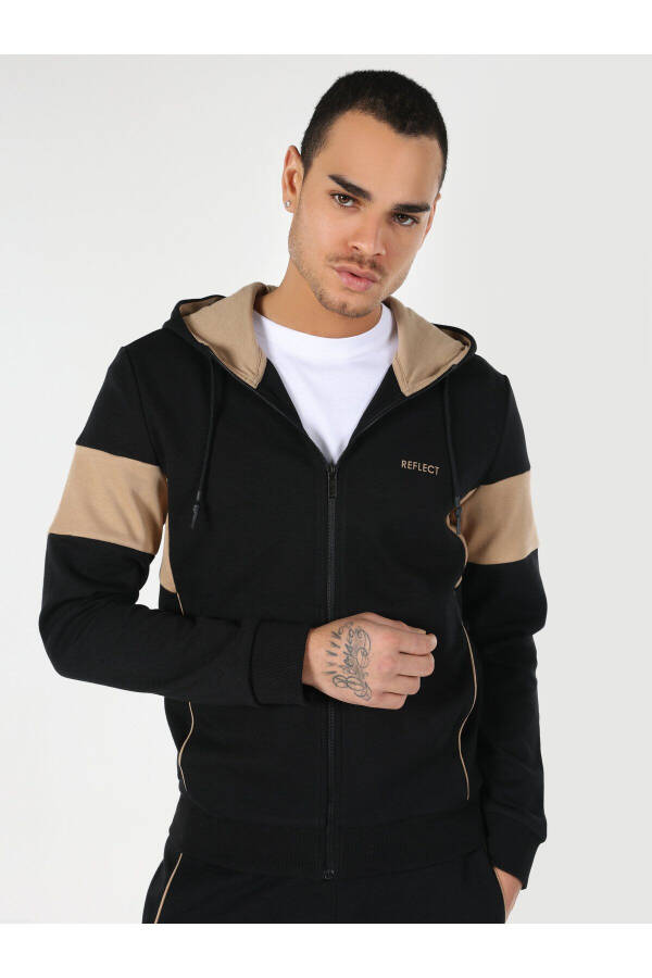 Slim Fit Black Hoodie for Men - 1