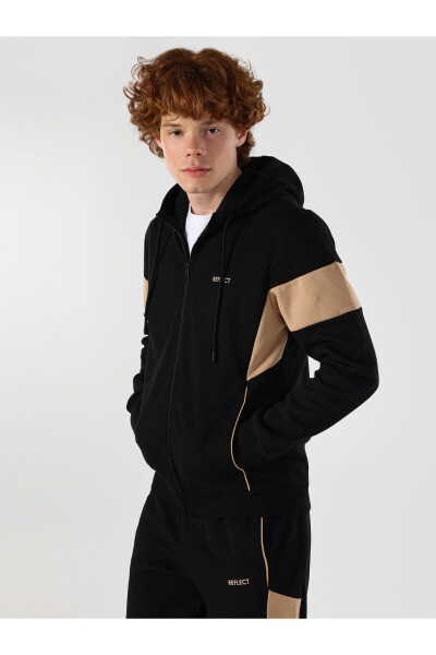 Slim Fit Black Hoodie for Men - 5