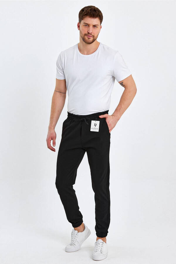 Slim Fit Black Jogger Pants - 1