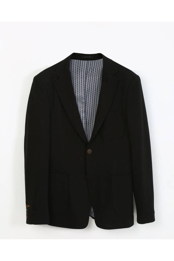 Slim Fit Blazer Bitta Ko'yla 7160-1-2-qora - 1