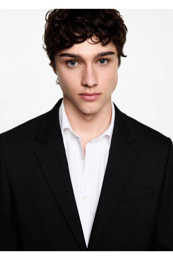 Slim Fit Blazer Ceket-Siyah - 5