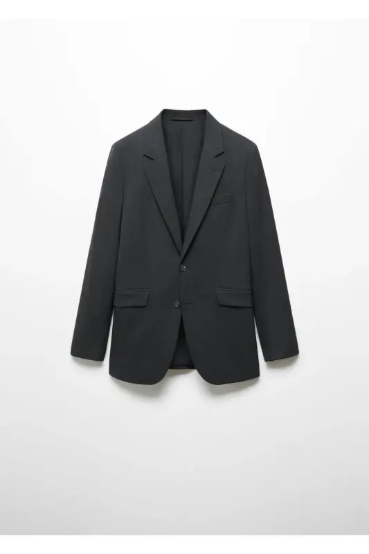 Slim Fit Blazer Ceket - Siyah - 3