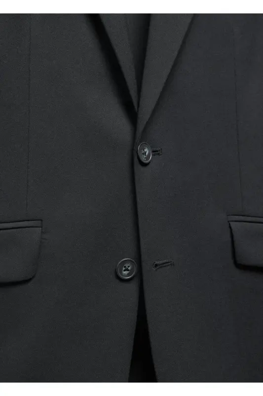 Slim Fit Blazer Ceket - Siyah - 5