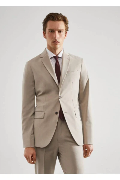 Slim Fit Blazer Jacket with Stretch Fabric - 1