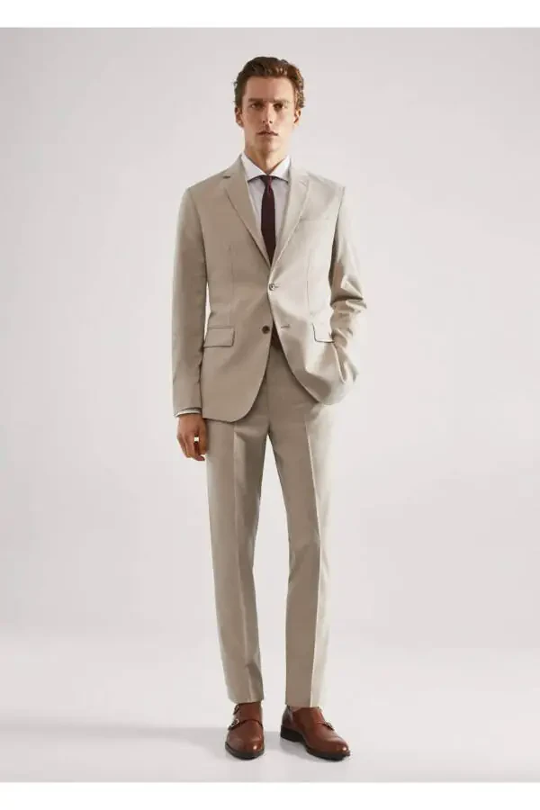 Slim Fit Blazer Jacket with Stretch Fabric - 2