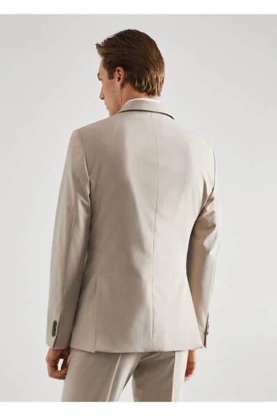 Slim Fit Blazer Jacket with Stretch Fabric - 4