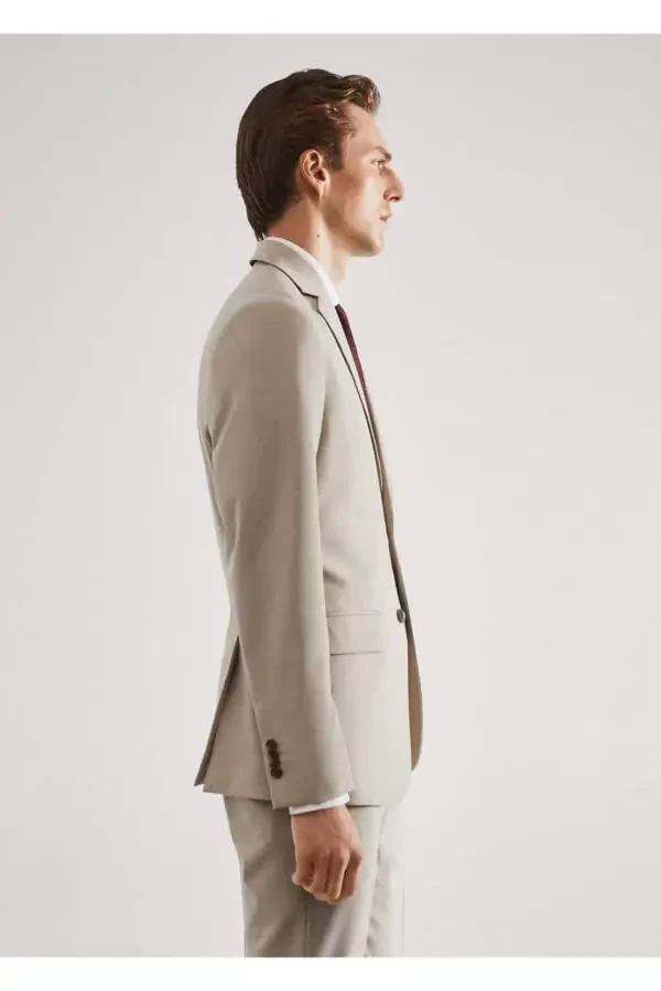 Slim Fit Blazer Jacket with Stretch Fabric - 6