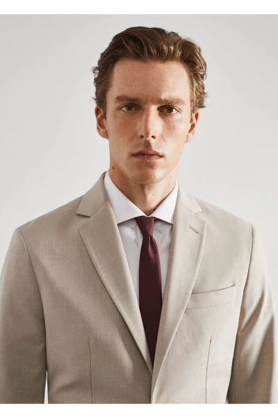 Slim Fit Blazer Jacket with Stretch Fabric - 7