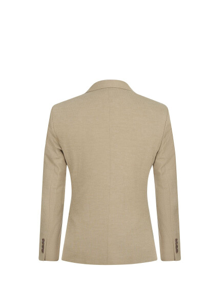 Slim Fit Blazer Single Jacket 7147-4 Beige - 2